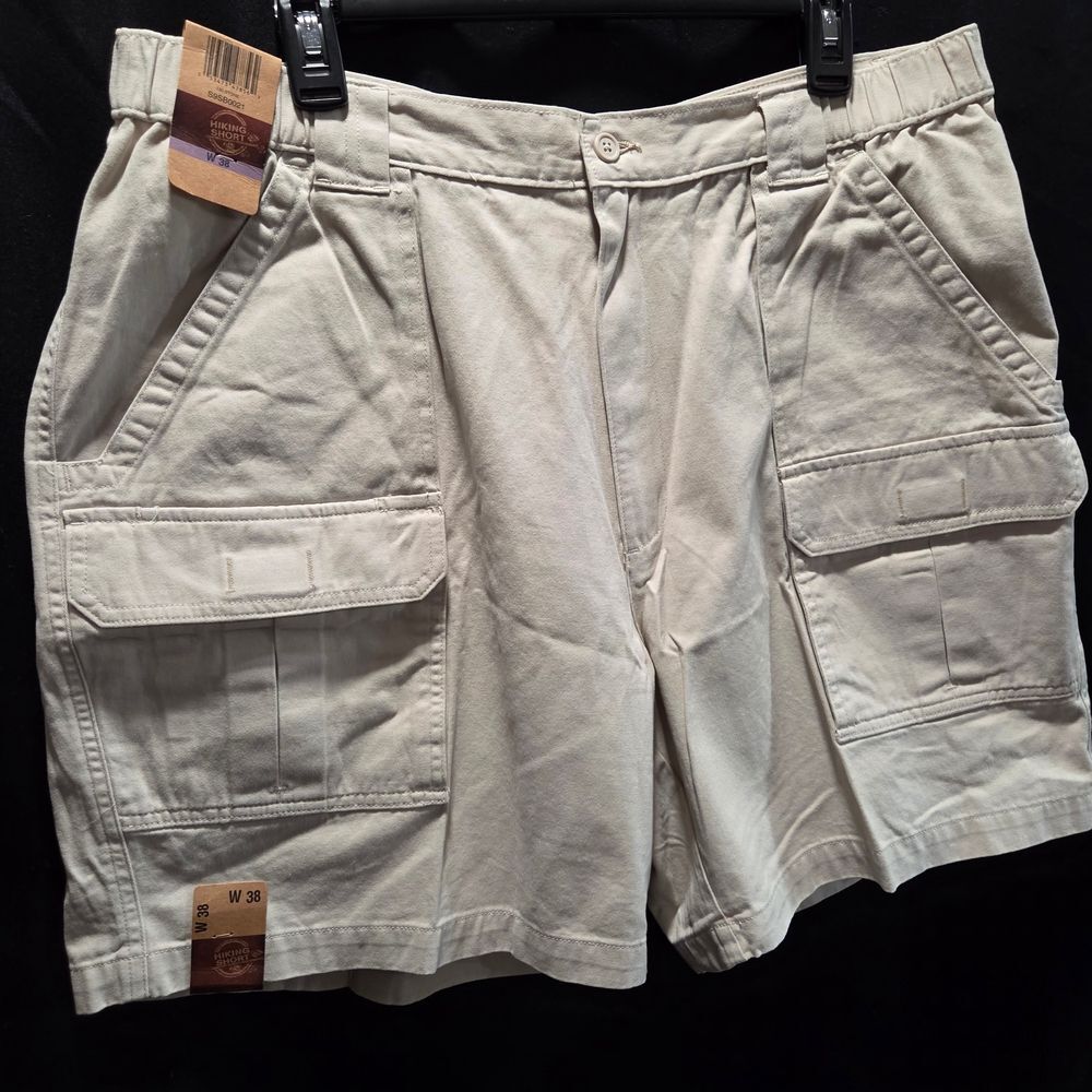 Savane Mens Hiking Cargo Utility Shorts Stone Beige Outdoor Casual NWT Sz W 38